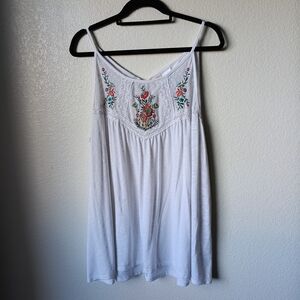 🌟3/$15 Time and Tru XXXL 22 White Floral Embroidered Camisole